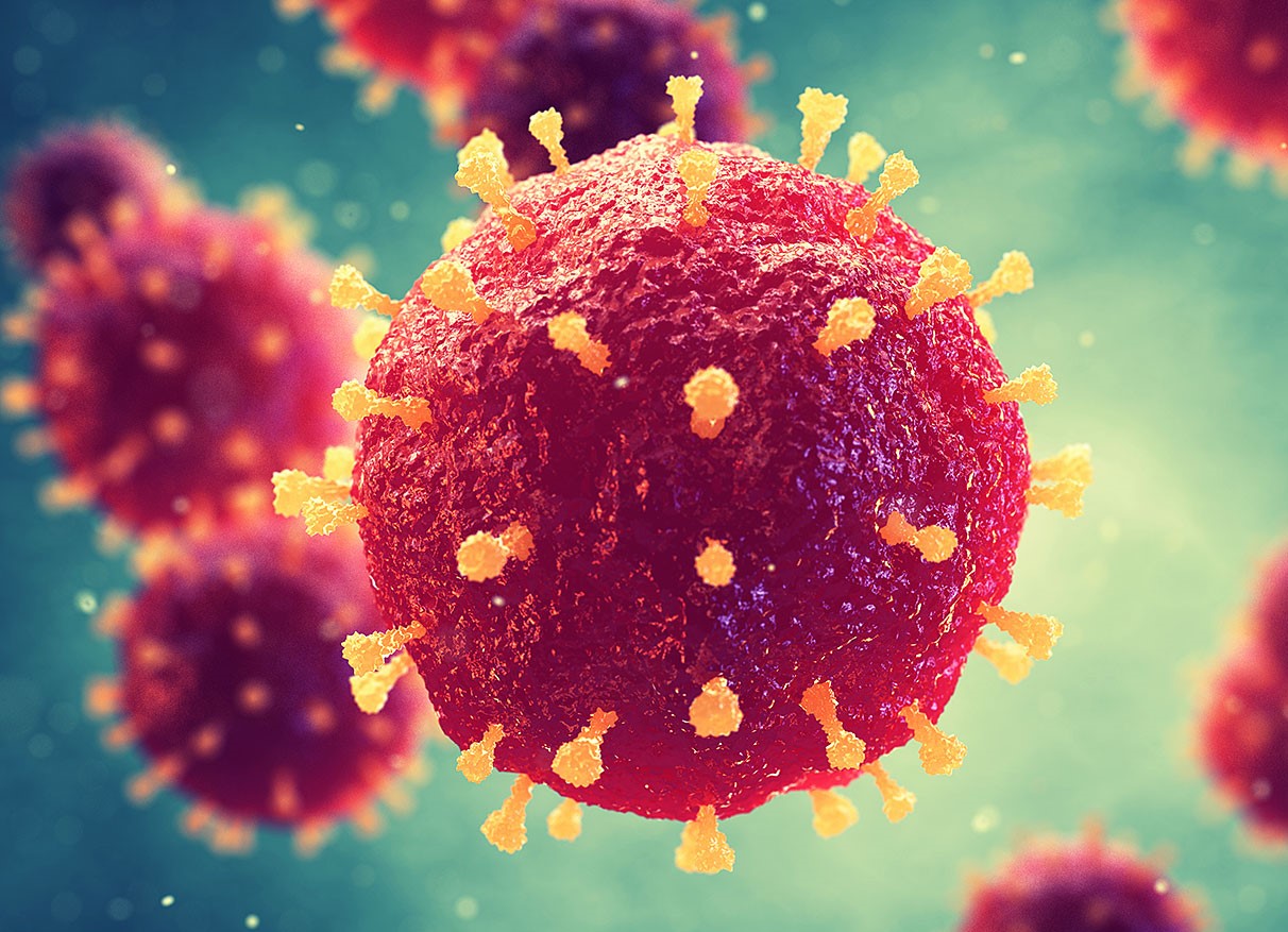 Visualization of the coronavirus, of which the the type severe acute respiratory syndrome coronavirus 2 (SARS-CoV-2) causes coronavirus disease 2019 (COVID-19)